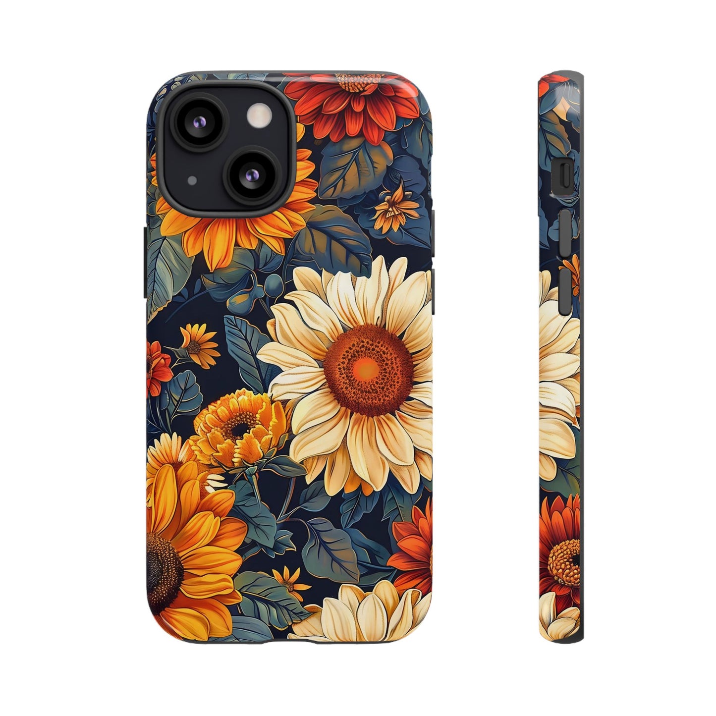 Floral Tough Phone Case | Sunflower Design, iPhone Cover, Protective Case, Gifts for Her, Floral Phone Accessory