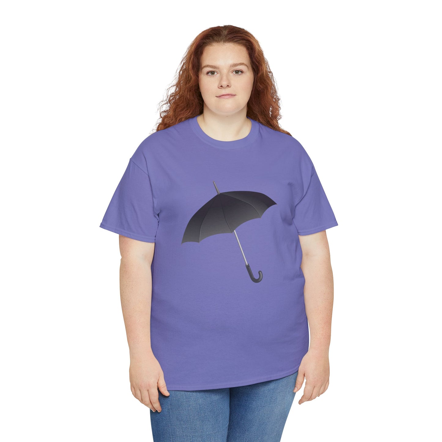Unisex Heavy Cotton Tee - Regal Royal Umbrella - Elegant and Majestic