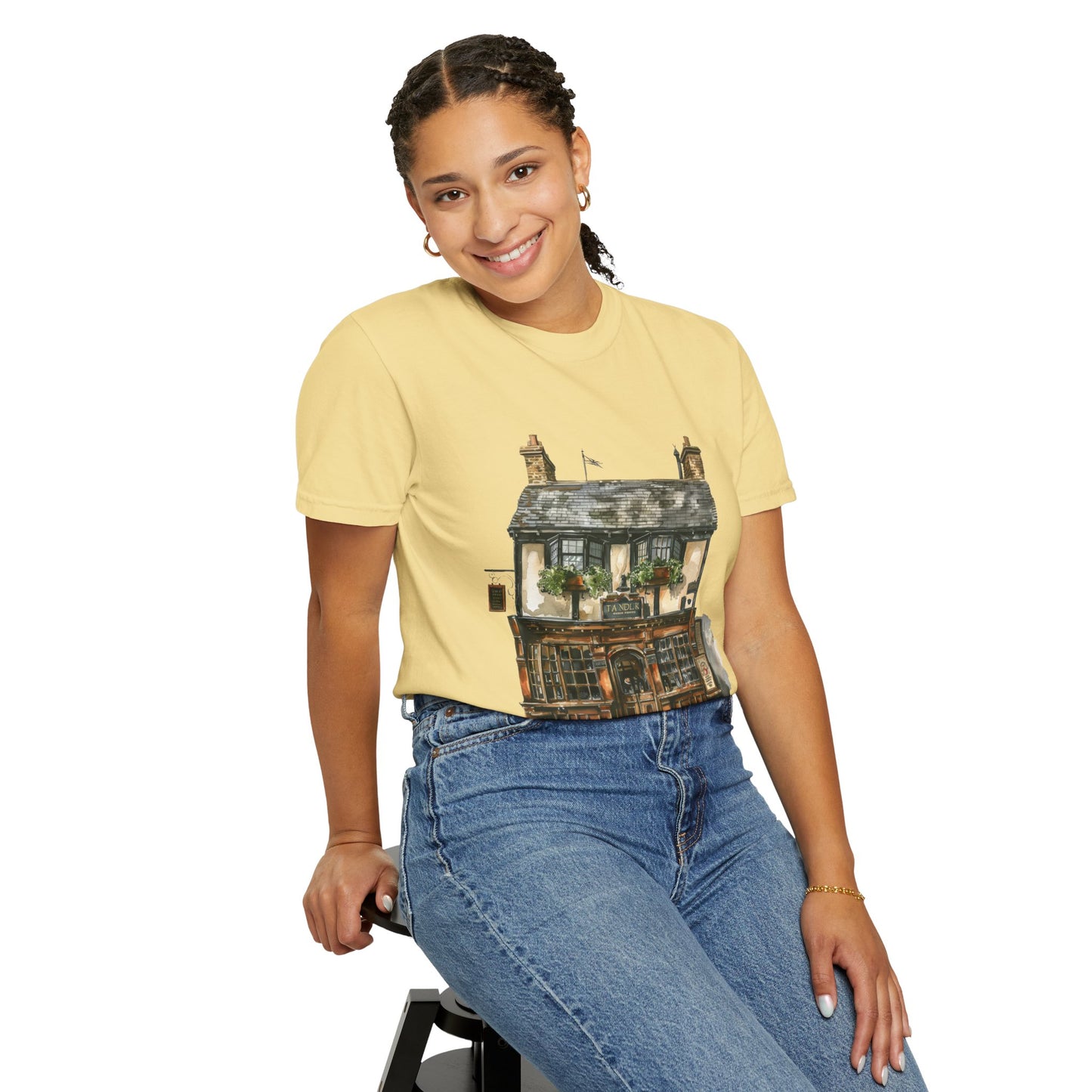 Unisex Garment-Dyed T-shirt - From Thatched Roofs to Stone Walls - British Village Houses