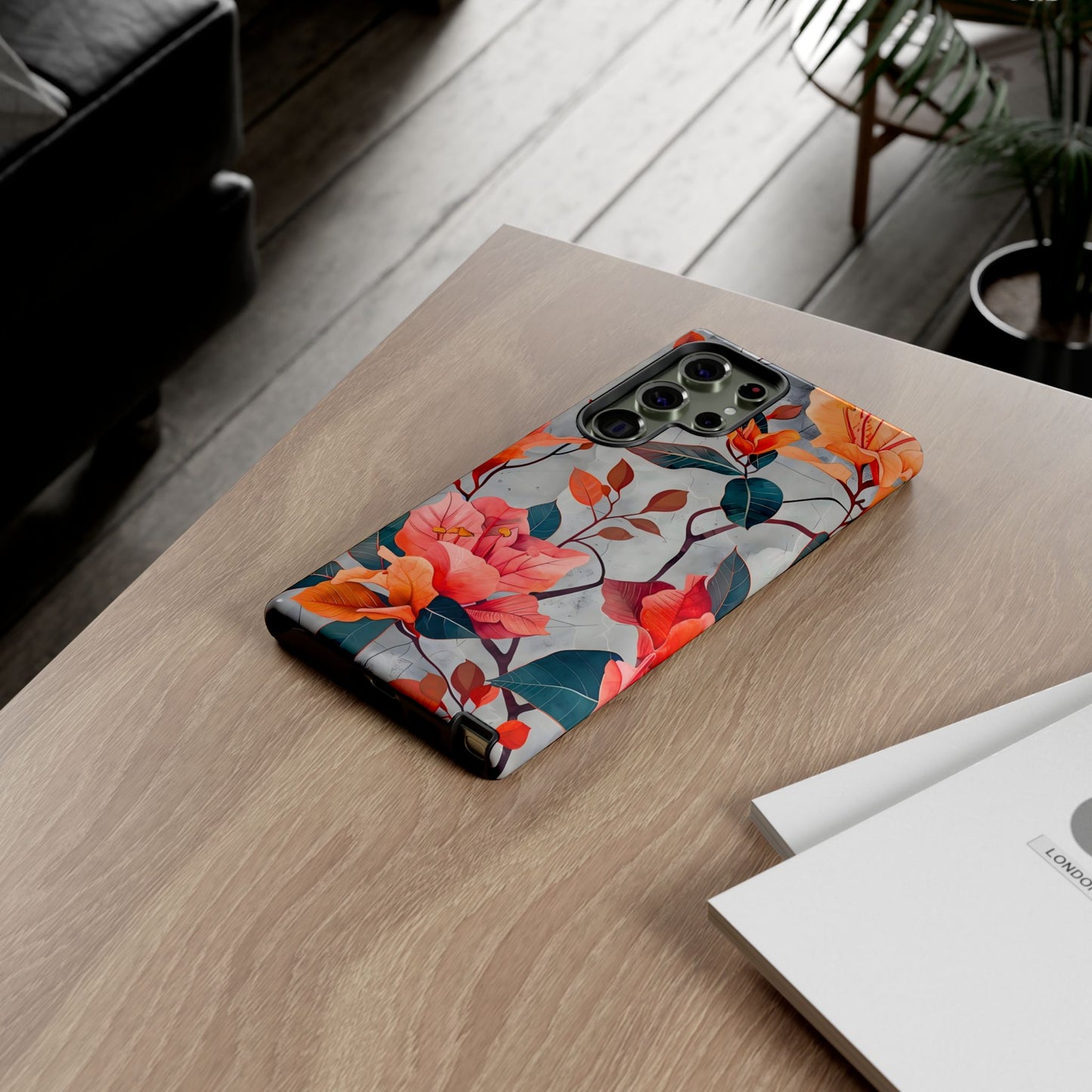 Floral Phone Case, Tough Cases, Flower Power, Gift for Her, Decorative Phone Cover, Trendy Accessories, Everyday Style