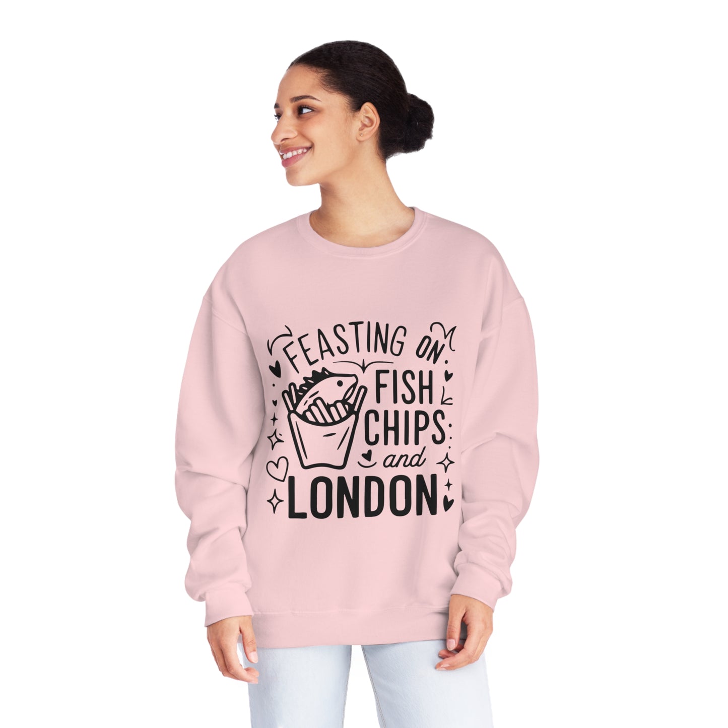 Unisex NuBlend® Crewneck Sweatshirt - Fish, Chips and London
