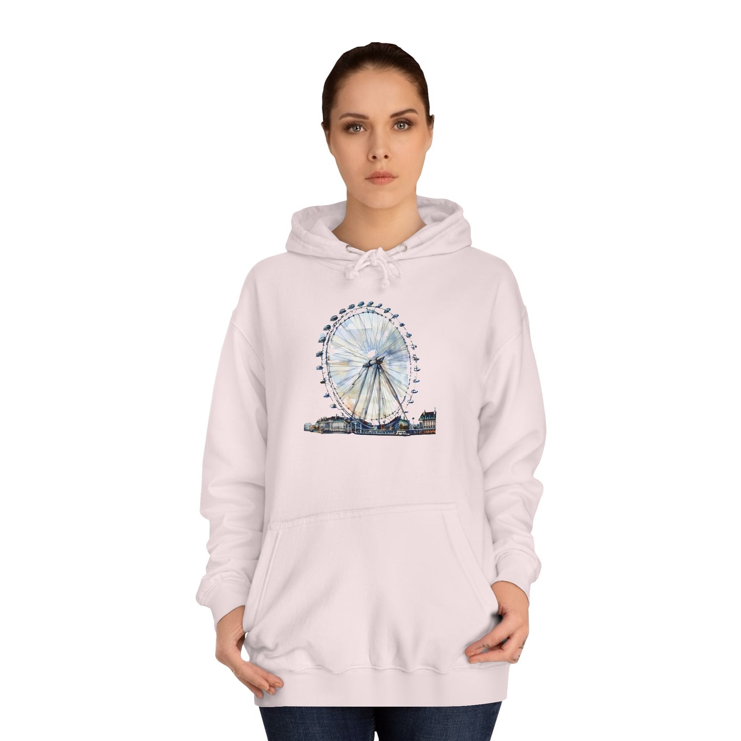 Unisex College Hoodie - London Eye - Iconic Ferris Wheel