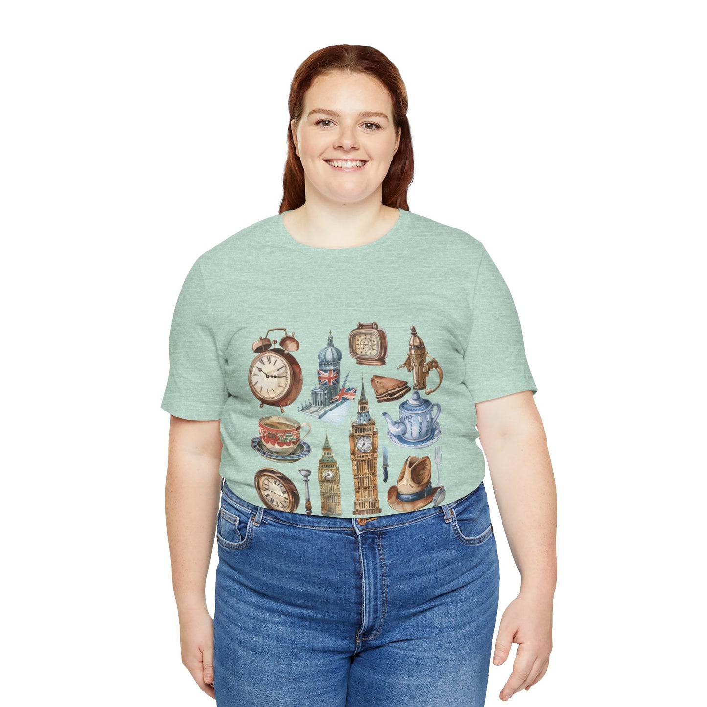 Unisex Jersey Short Sleeve Tee - Echoes of England - Iconic Vintage Illustrations