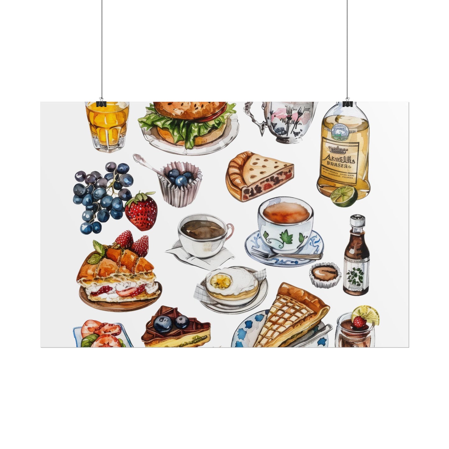 Foodie Wall Art Print, Kitchen Decor, Gourmet Food Poster, Culinary Art for Food Lovers, Cafe Aesthetic Home Decor