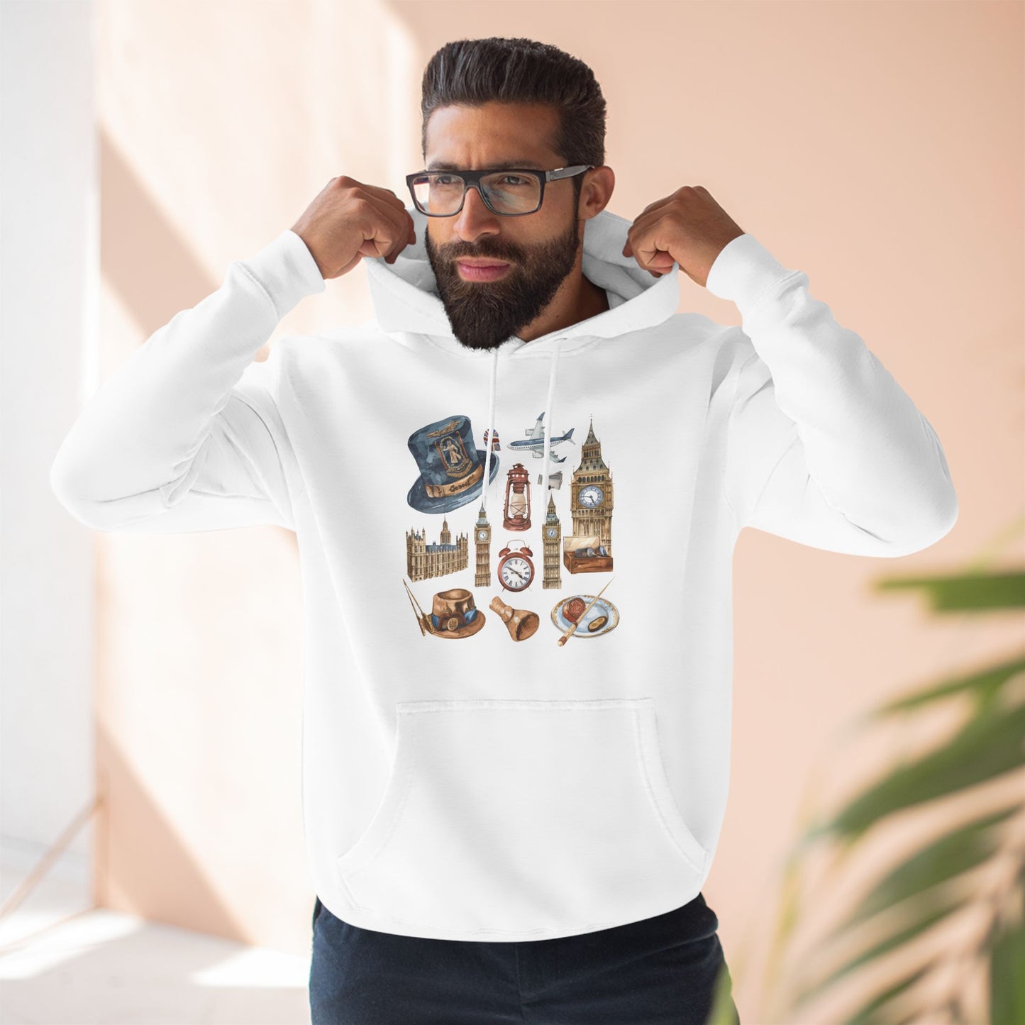 Vintage England Icons Classy Three-Panel Fleece Hoodie