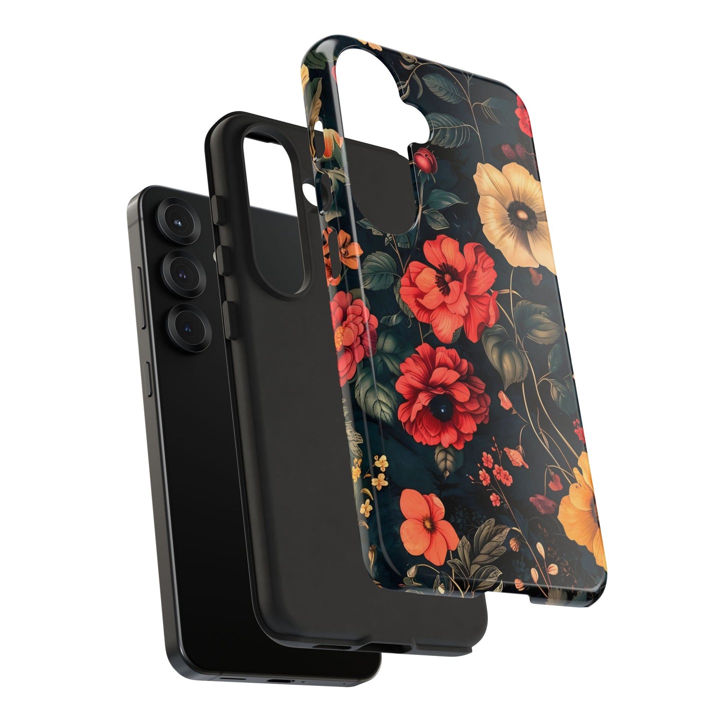 Floral Phone Case, Tough Cases, Flower Motif, Protective Cover, Gift for Her, Floral Design, Spring Accessory