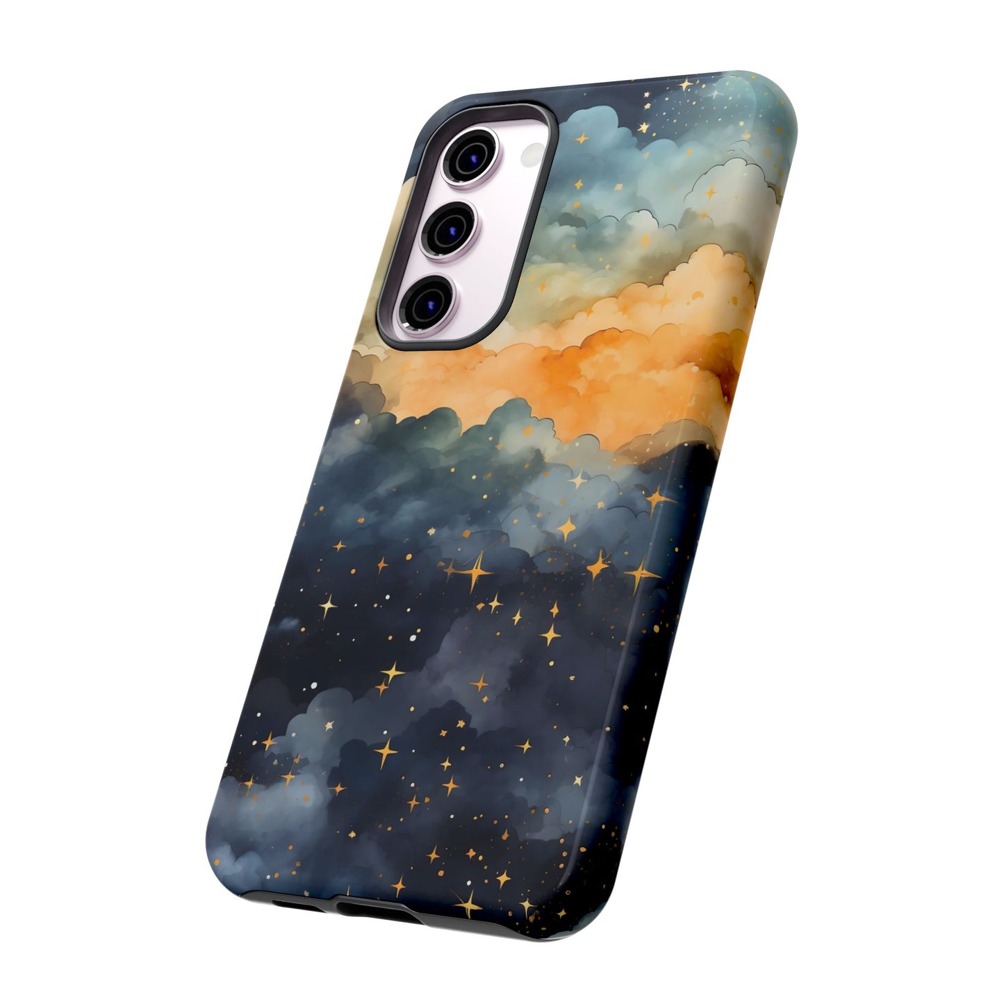 Celestial Phone Case, Galaxy Design Phone Cover, Space Art Case, Starry Night Mobile Cover, Customizable Tough Case