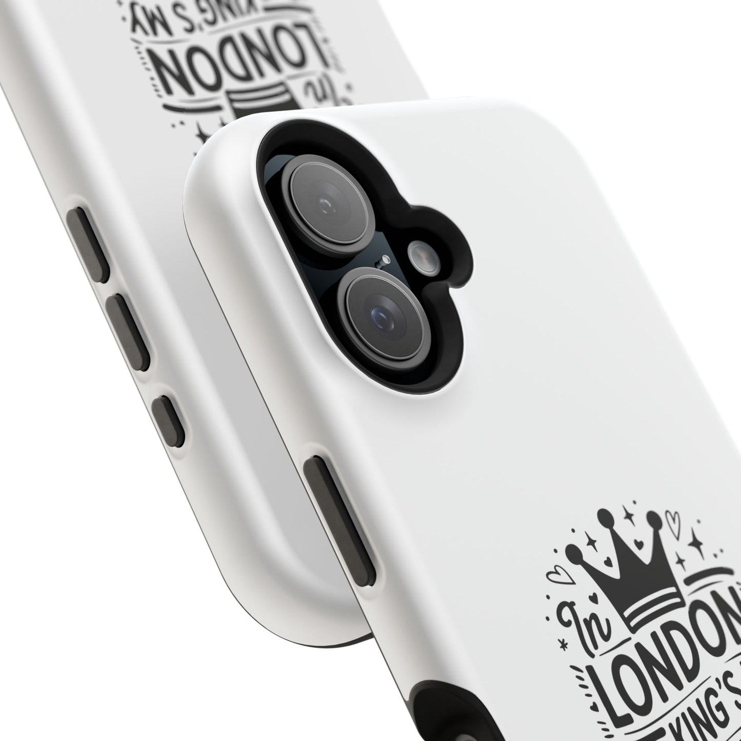 London Themed Magnetic Tough Cases, Phone Accessories, Gift for Travelers, Unique Mobile Cover, London Souvenir, Design: King's My Neighbor