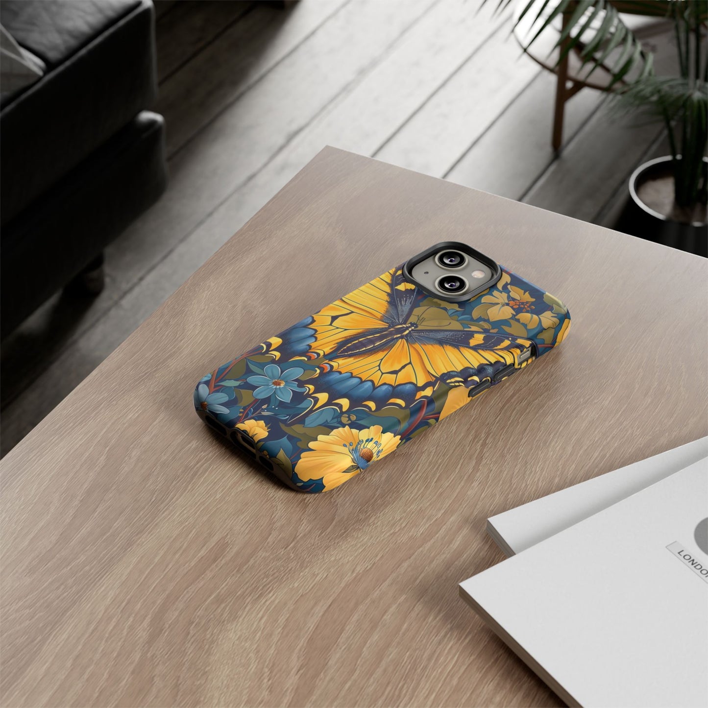 Colorful Butterfly Phone Case, Floral Design, Tough Cases, Protective Cover, Gifts for Nature Lovers, Birthday Present