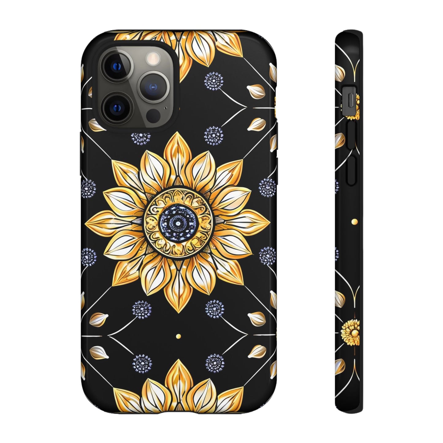 Floral Phone Case with Mandala Design, Tough Cases for iPhone & Samsung, Boho Style, Gift for Her, Unique Accessories