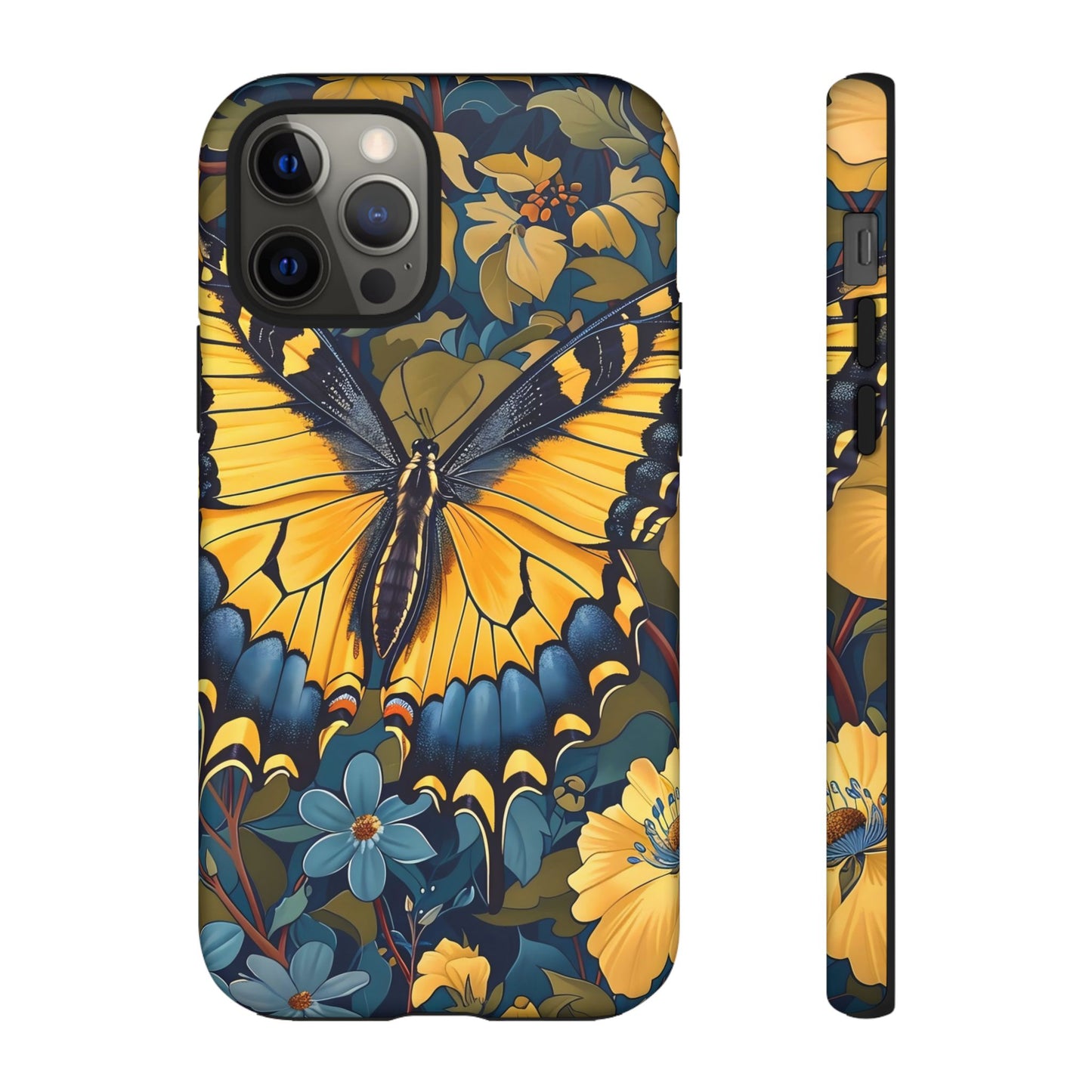 Colorful Butterfly Phone Case, Floral Design, Tough Cases, Protective Cover, Gifts for Nature Lovers, Birthday Present