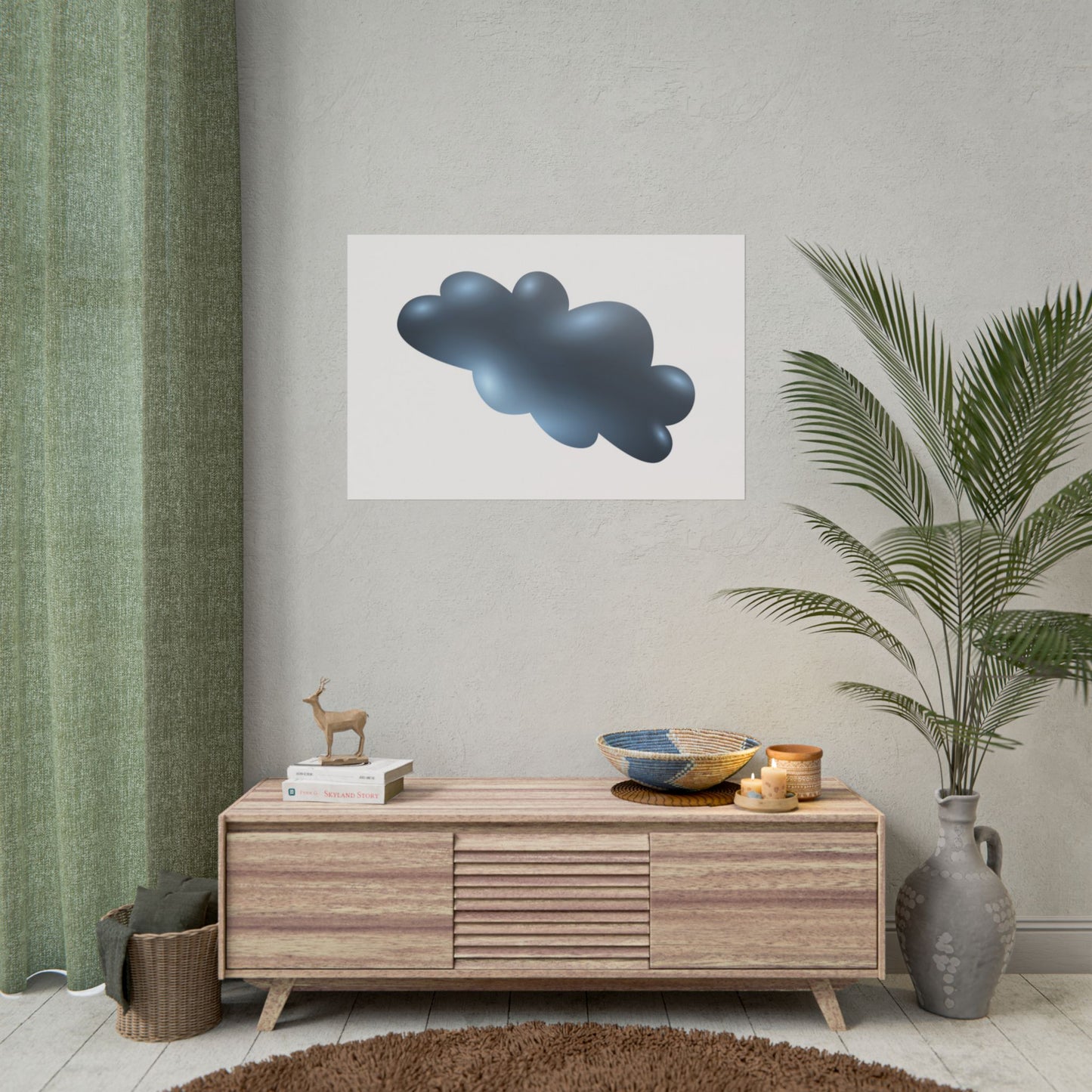 Cloud Art Print, Modern Decor, Minimalist Wall Art, Home Office Decor, Unique Gift, Aesthetic Poster