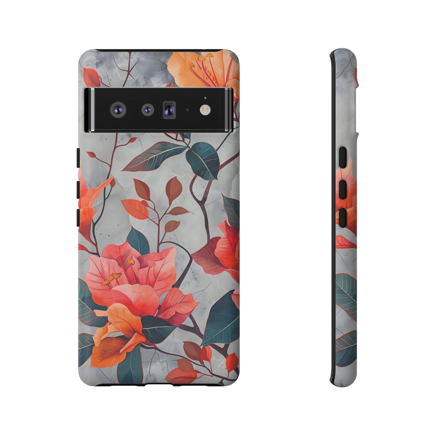 Floral Phone Case, Tough Cases, Flower Power, Gift for Her, Decorative Phone Cover, Trendy Accessories, Everyday Style