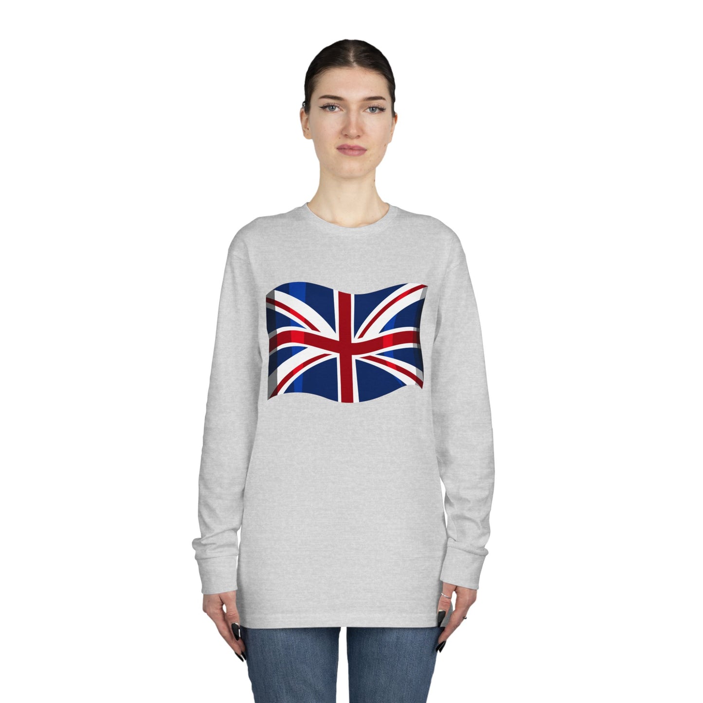 Long Sleeve Crewneck Tee - British Flag