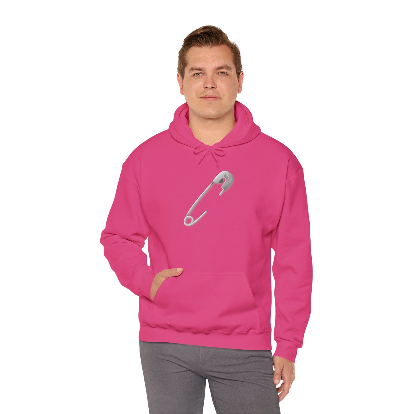 Unisex Heavy Blend™ Hooded Sweatshirt - Aesthetic Minimalist Safety Pin