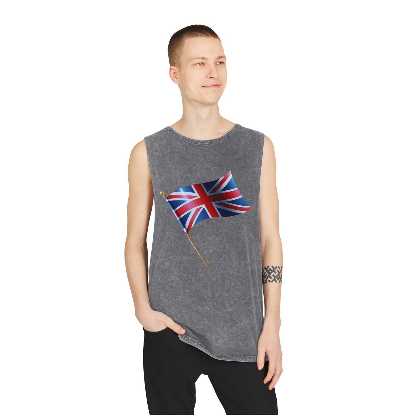 Unisex Stonewash Tank Top - Classic UK Flag Design - Union Jack