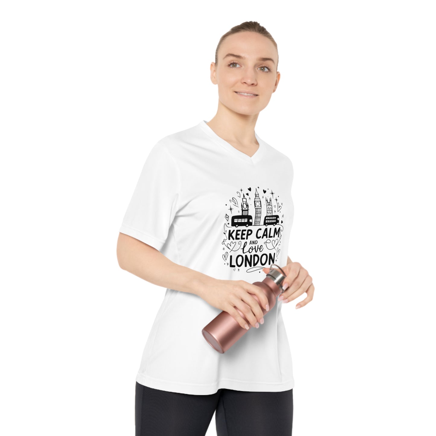 Women's Performance V-Neck T-Shirt - Keep calm and love London