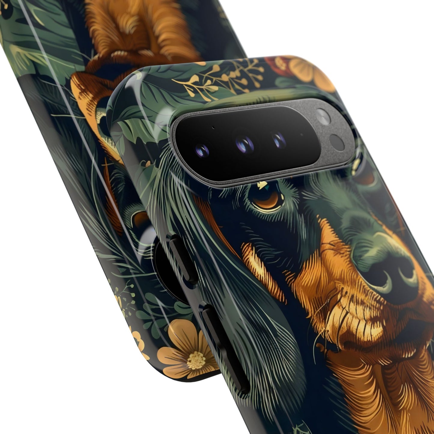 Dachshund Phone Case, Floral Pet Phone Cover, Dog Lover Gift, Tough Phone Case, Custom Dachshund Design, Unique Dog Owner Accessory