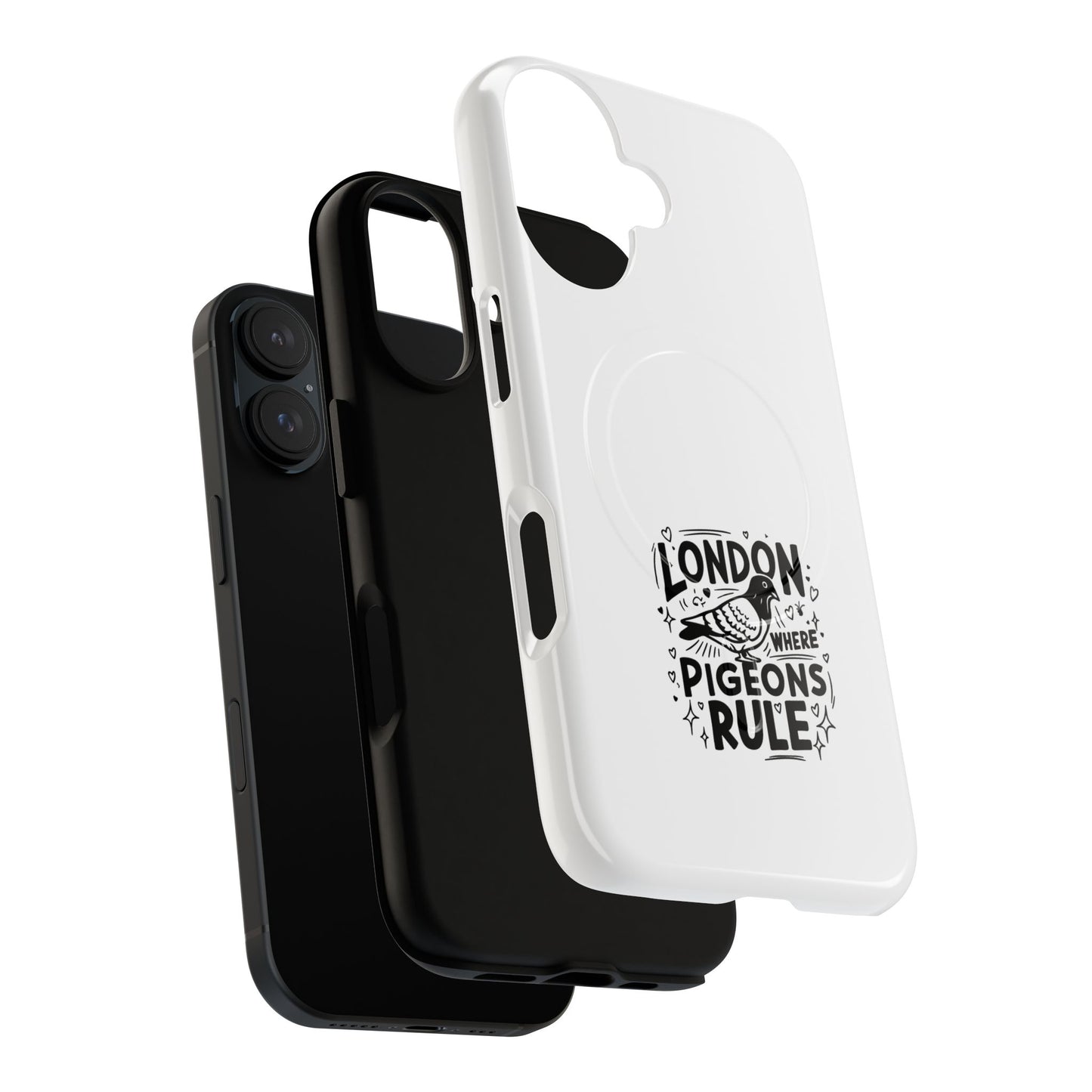London Pigeon Rule Magnetic Phone Case, Tough Phone Cover, Gift for London Lovers, Unique Phone Accessories, Stylish Protection