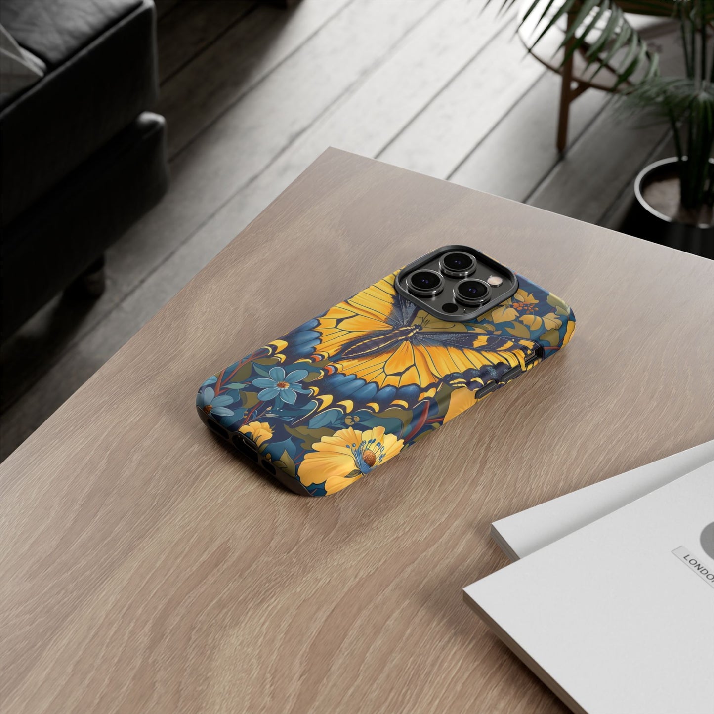 Colorful Butterfly Phone Case, Floral Design, Tough Cases, Protective Cover, Gifts for Nature Lovers, Birthday Present