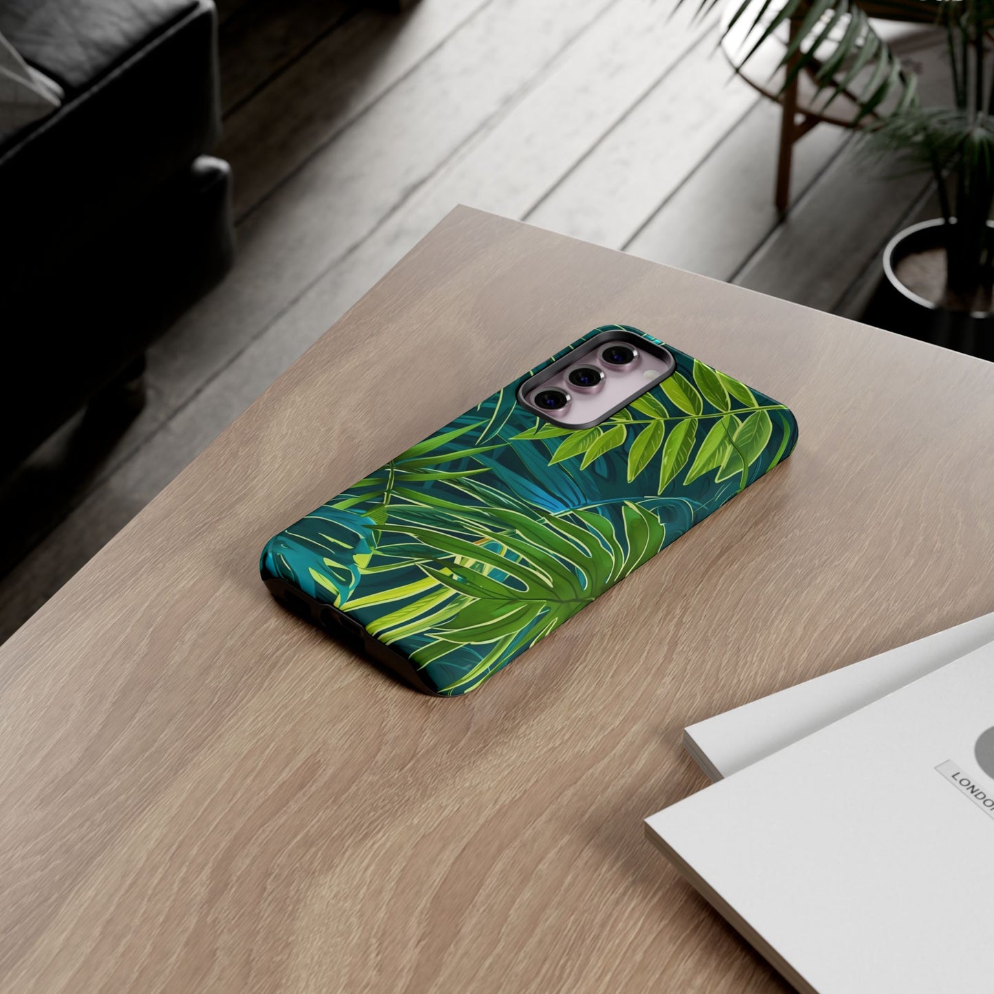 Tropical Phone Case - Durable Green Leaf Design, Eco-Friendly Gift, Trendy Accessory, Nature Lover's Case, Summer Vibes