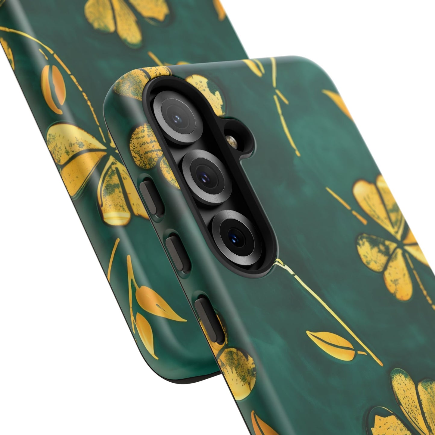 Floral Phone Case with Gold Accents, Tough Phone Cover, Stylish Phone Protector, Unique Gift for Her, Nature Lover Accessory