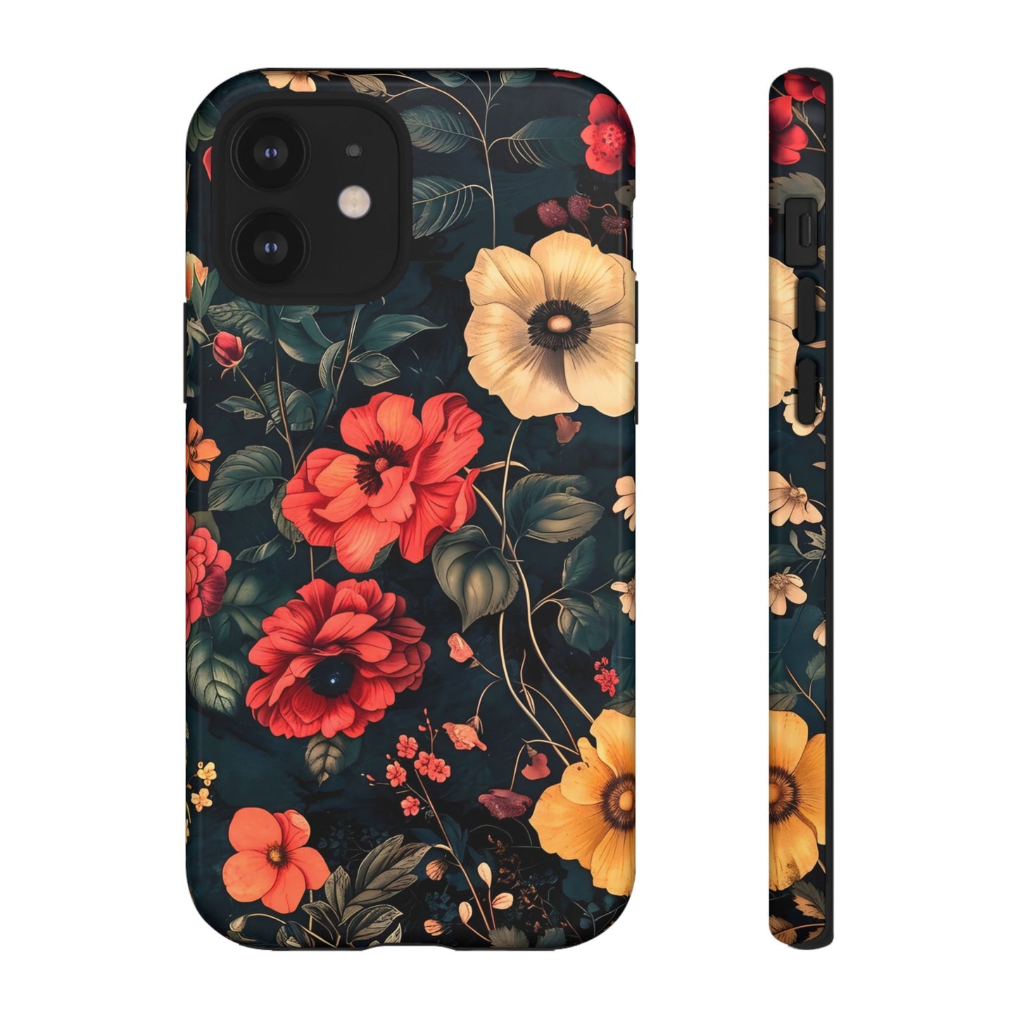 Floral Phone Case, Tough Cases, Flower Motif, Protective Cover, Gift for Her, Floral Design, Spring Accessory