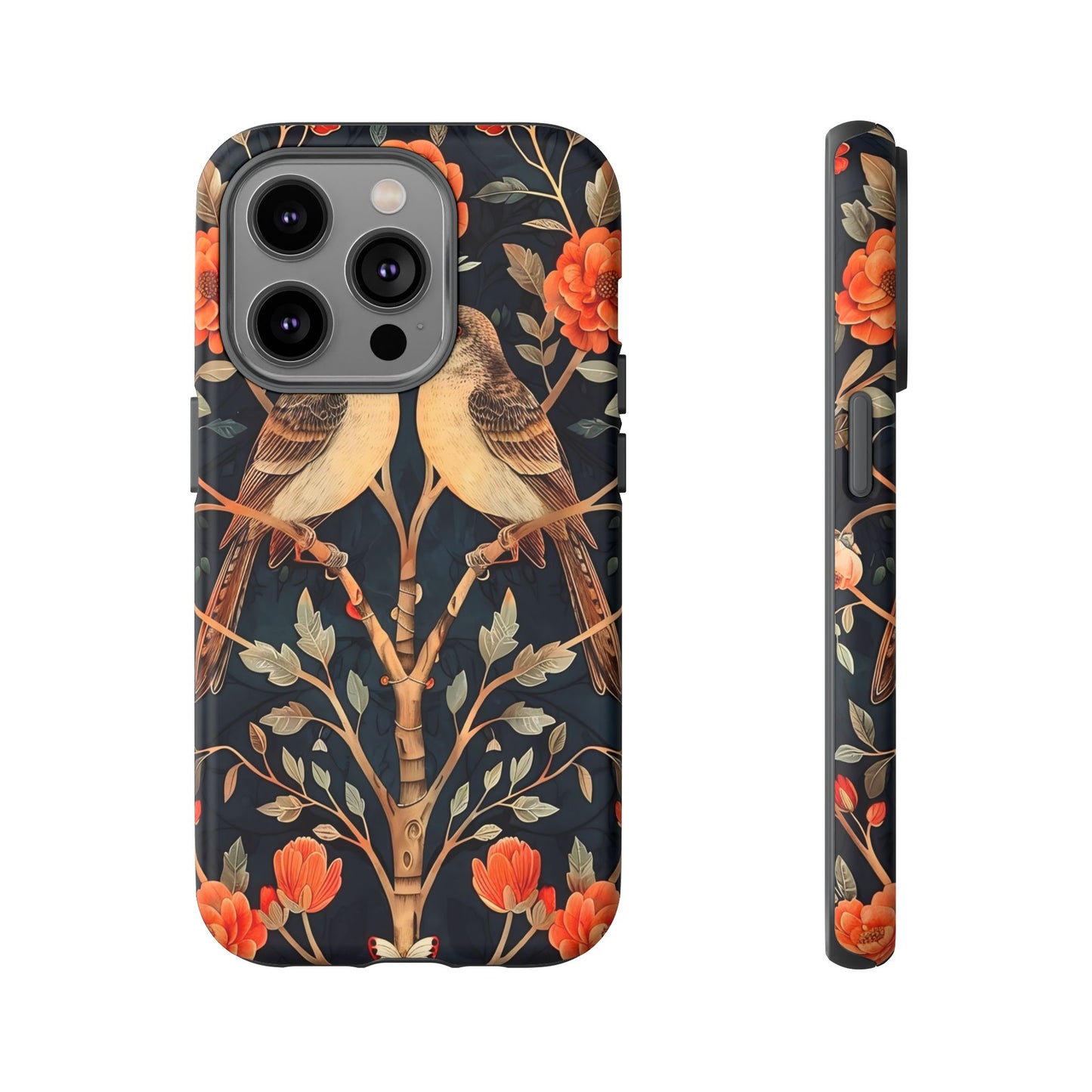 Floral Phone Case – Tough Cases with Bird Design, Unique Gift for Nature Lovers, Stylish Tech Accessory, Phone Cover, Artistic Case