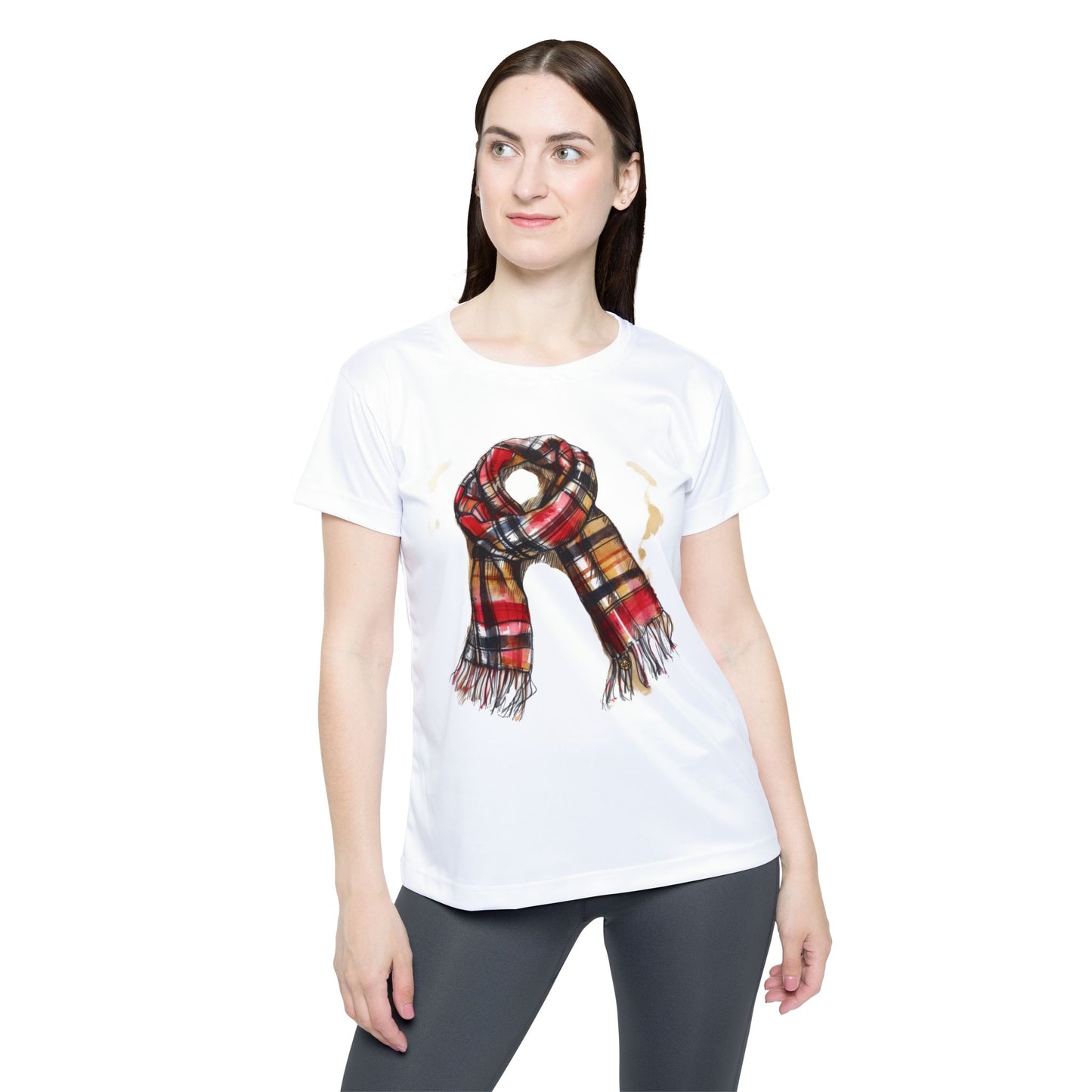 Women's Sports Jersey - Stylish British Plaid Scarf Design