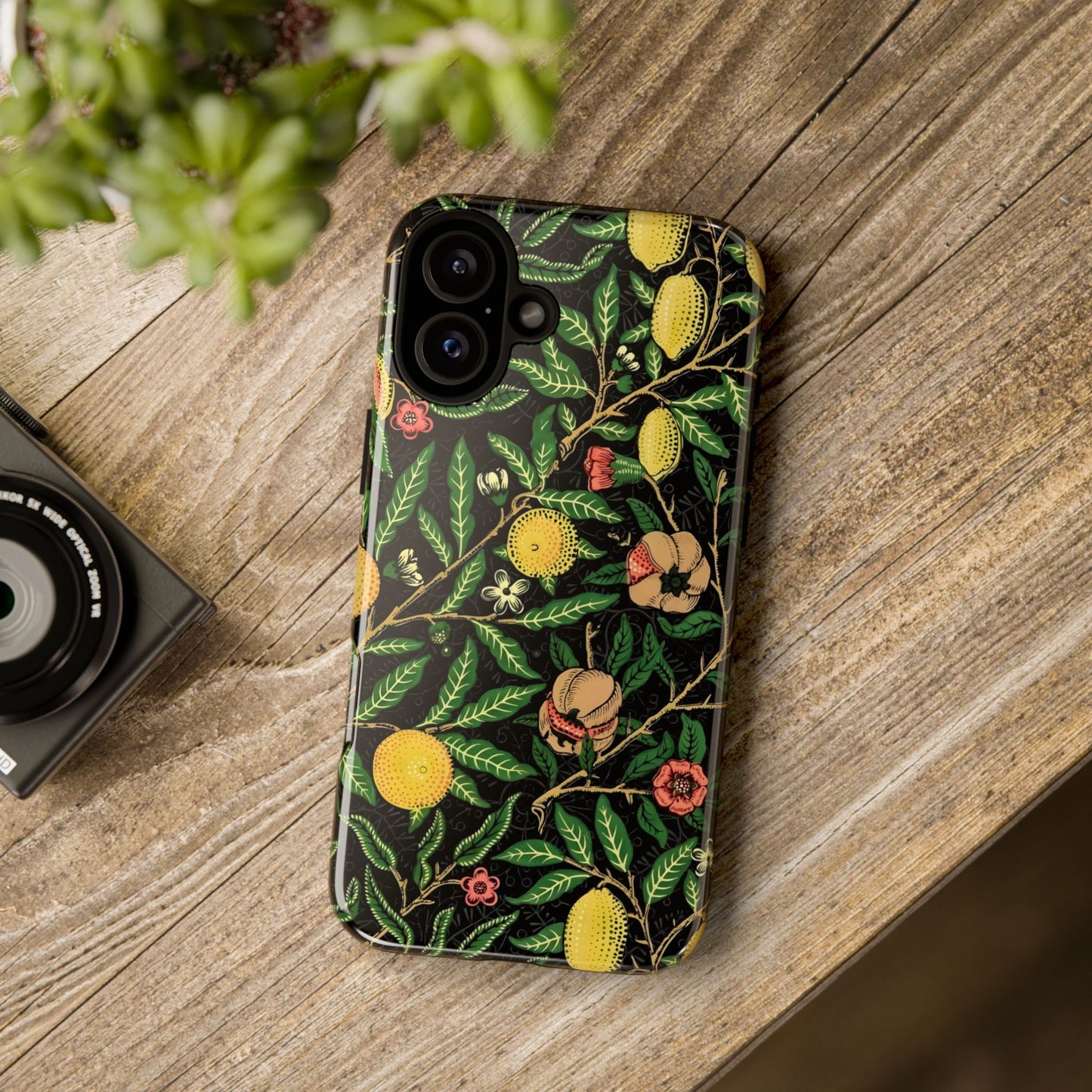 Tough Cases Phone Case, Floral Phone Cover, Tough Phone Protection, Gift for Plant Lovers, Black Background, Eco-Friendly Design