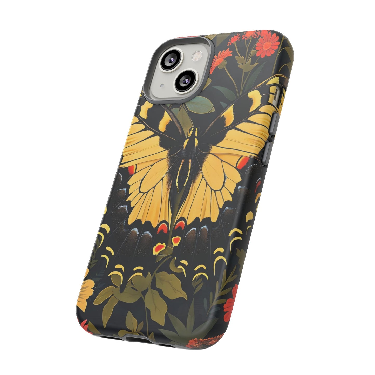 Butterfly Floral Phone Case, Tough Cases with Vibrant Design, Protective Cover for Nature Lovers, Gift for Her