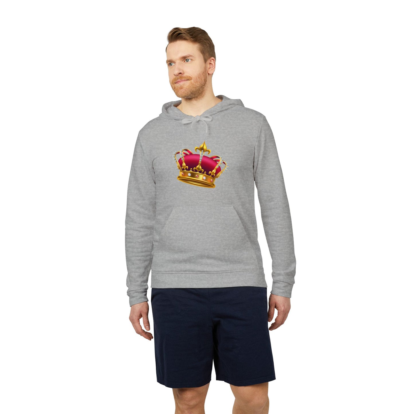 adidas Unisex Fleece Hoodie - British Royal Crown Design - Iconic Symbol of Monarchy
