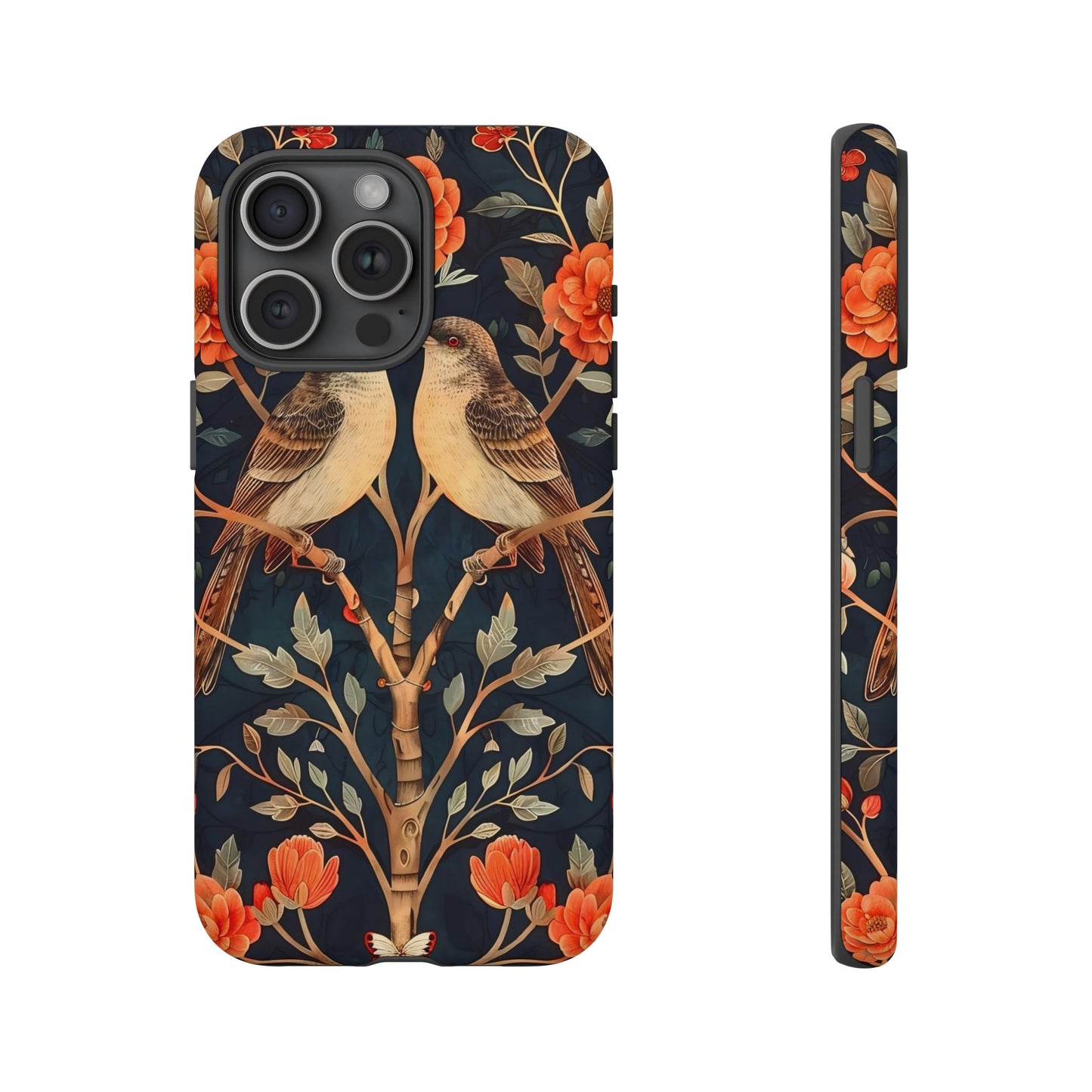 Floral Phone Case – Tough Cases with Bird Design, Unique Gift for Nature Lovers, Stylish Tech Accessory, Phone Cover, Artistic Case