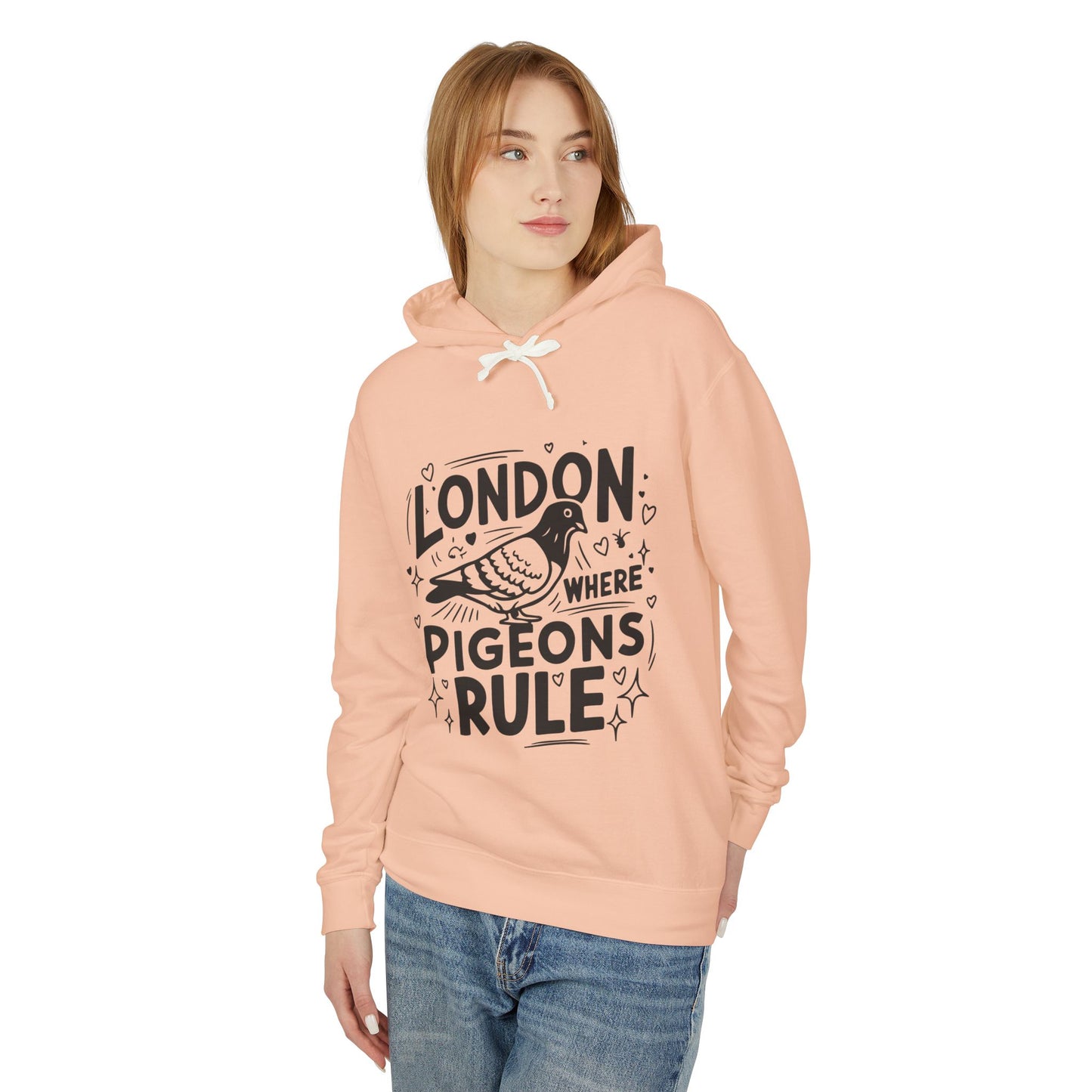 Unisex Lightweight Hooded Sweatshirt - London Where Pigeons Rule