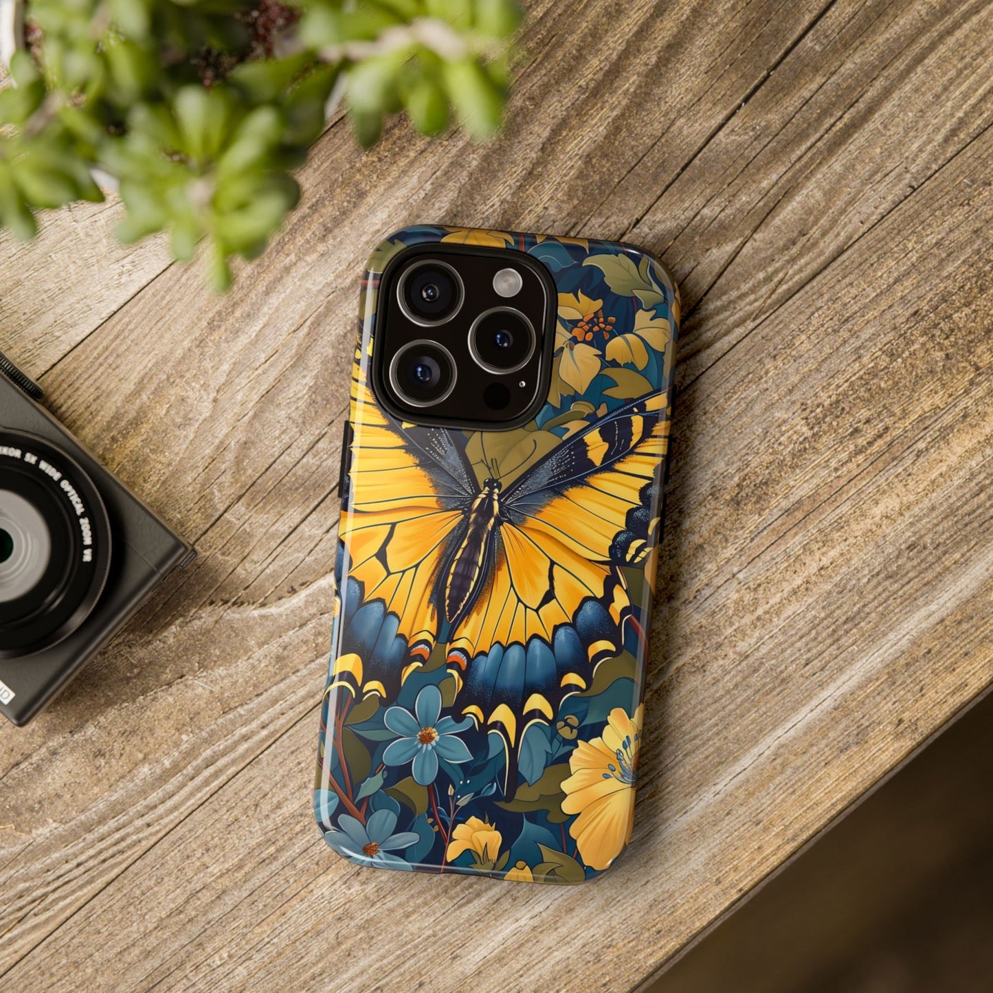 Colorful Butterfly Phone Case, Floral Design, Tough Cases, Protective Cover, Gifts for Nature Lovers, Birthday Present