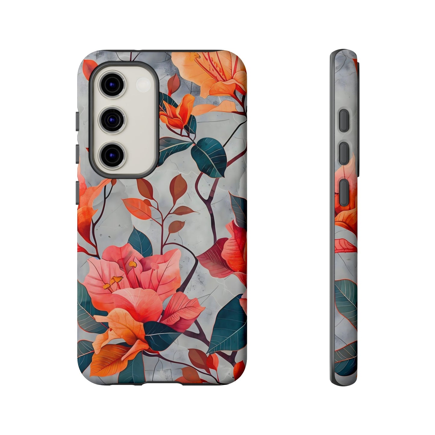 Floral Phone Case, Tough Cases, Flower Power, Gift for Her, Decorative Phone Cover, Trendy Accessories, Everyday Style