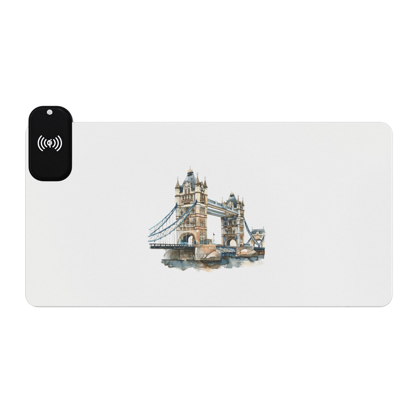 Tower Bridge Sketch – London’s Iconic Structure - LED Wireless Charging Gaming Mouse Pad - Perfect for Gamers, Office Use, Desk Decor, Unique Gift Ideas, Gaming Accessories