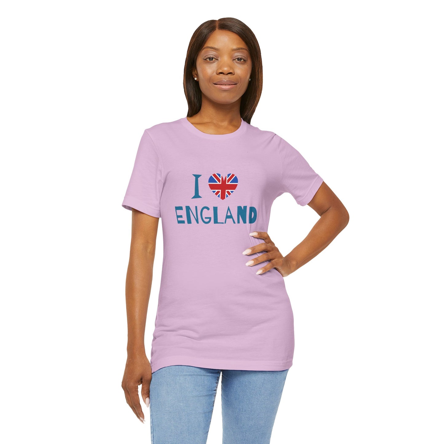 Unisex Jersey Short Sleeve Tee - I Love England - Union Jack Heart Design