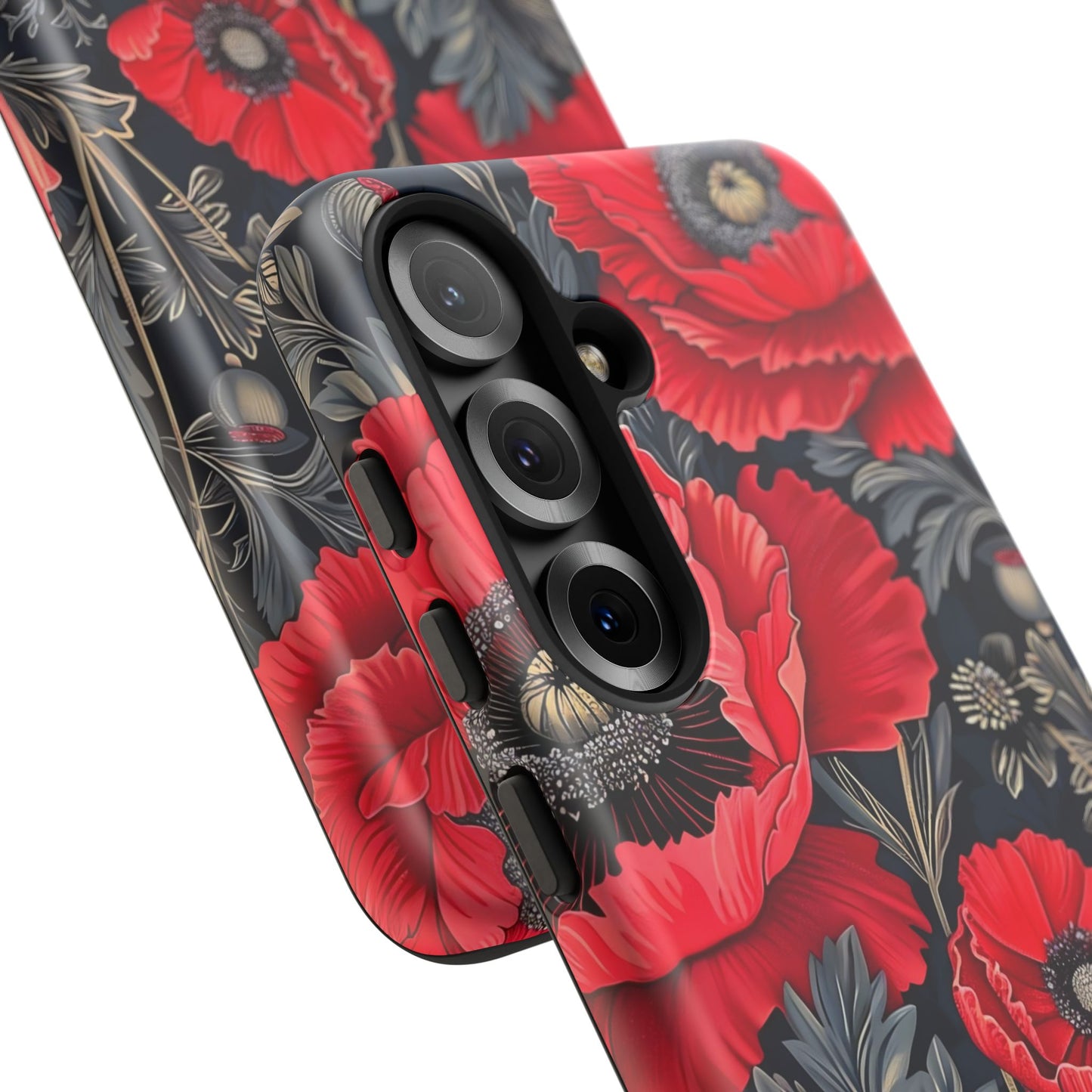 Floral Phone Case with Artistic Poppies, Tough Cases, Flower Design, Nature Lover Gift, Customizable Mobile Cover, Stylish Phone Accessories