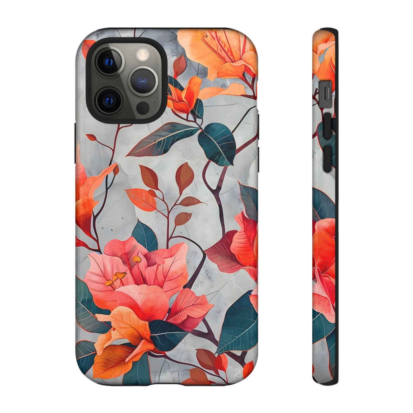 Floral Phone Case, Tough Cases, Flower Power, Gift for Her, Decorative Phone Cover, Trendy Accessories, Everyday Style