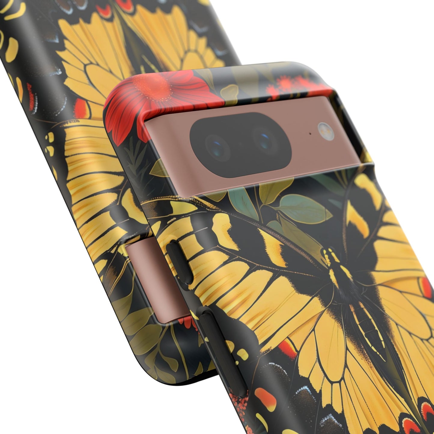 Butterfly Floral Phone Case, Tough Cases with Vibrant Design, Protective Cover for Nature Lovers, Gift for Her