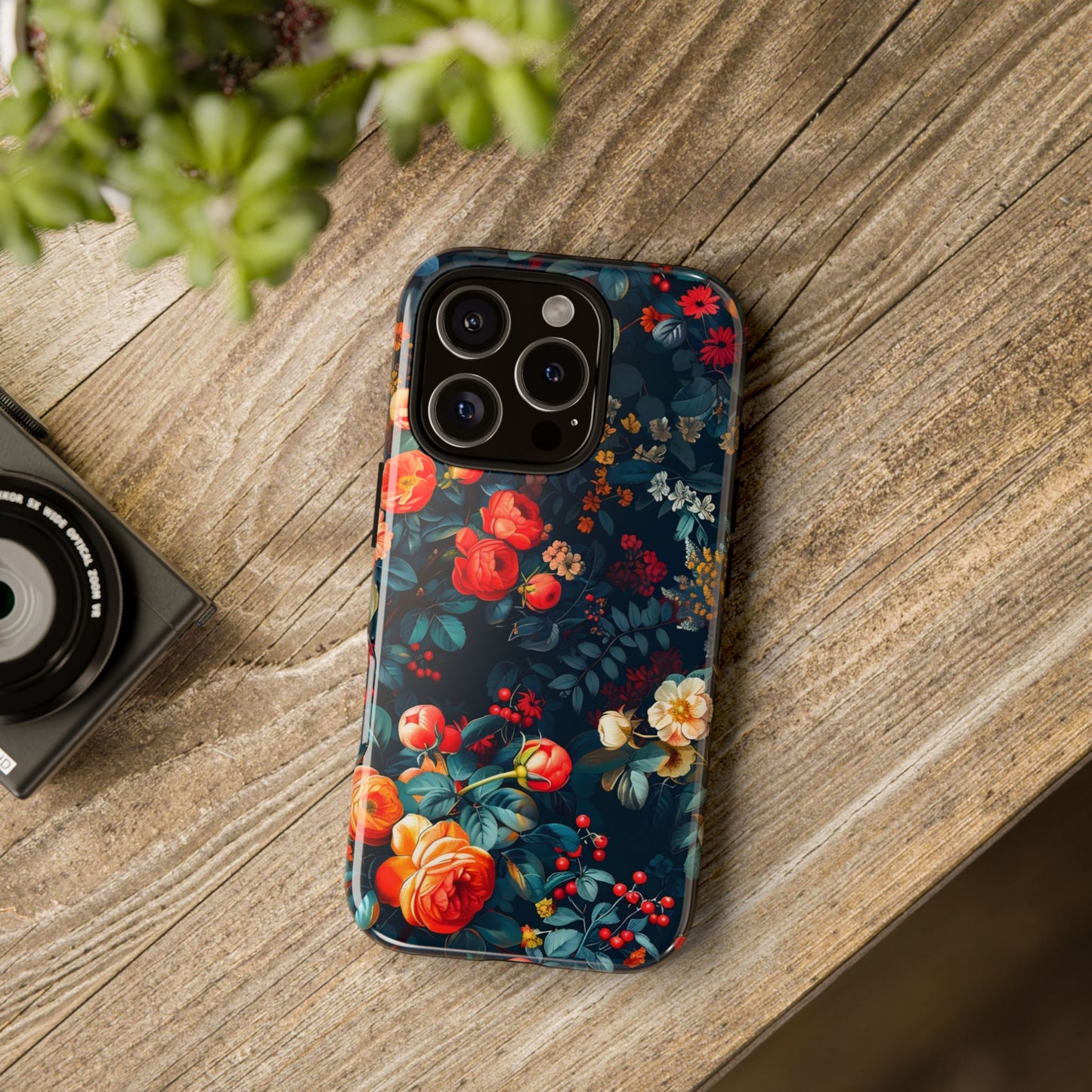 Floral Phone Case - Tough Cases, iPhone Protection, Elegant Floral Design, Gift for Her, Stylish Tech Accessory