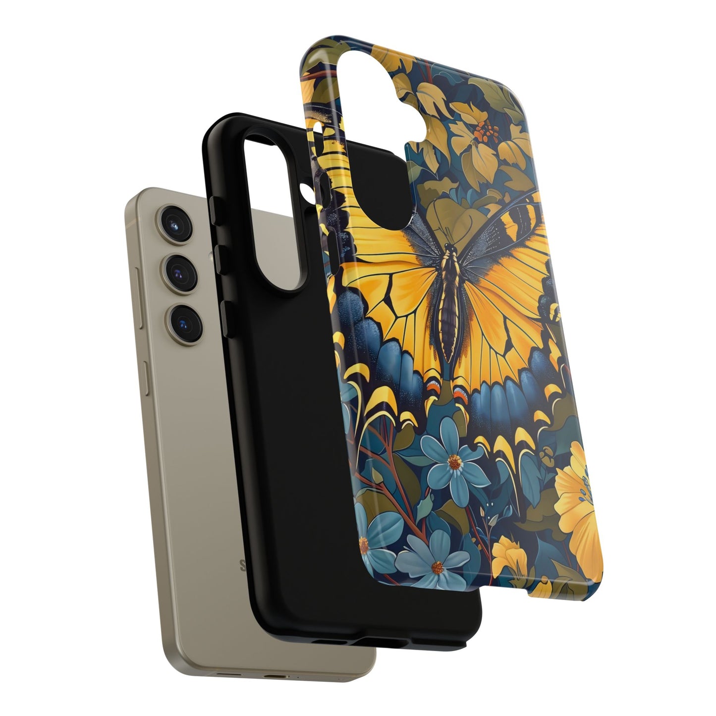 Colorful Butterfly Phone Case, Floral Design, Tough Cases, Protective Cover, Gifts for Nature Lovers, Birthday Present