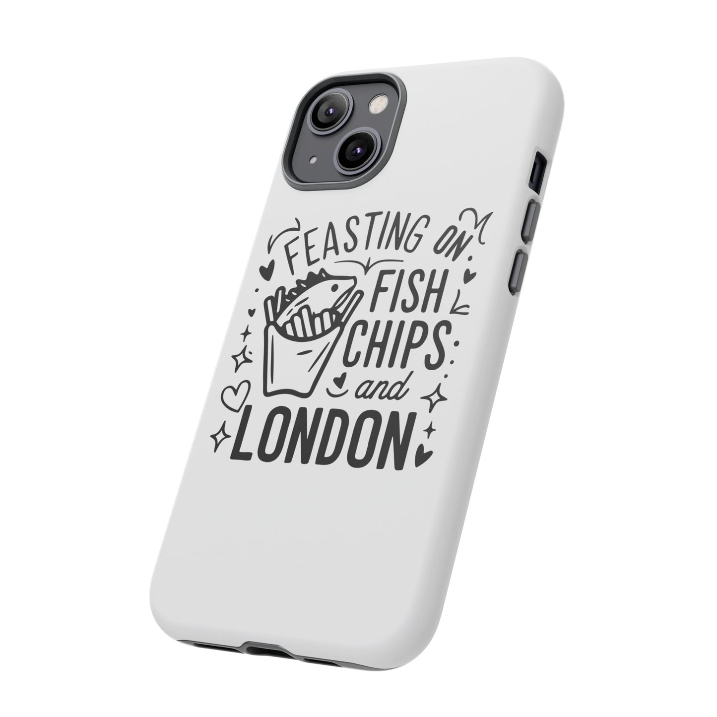 London Fish & Chips Phone Case | Fun Gift for Foodies, Travel Lovers, London Souvenir, Unique Accessories, Personalization Option