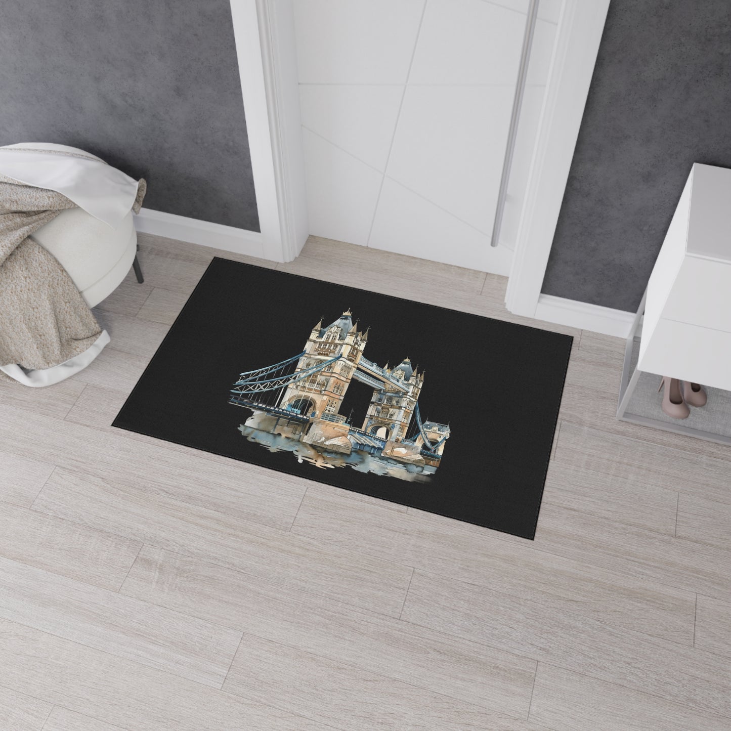 Stylish Heavy Duty Floor Mat - London Bridge Design, Home Decor, Kitchen Mat, Entryway Rug, Unique Gift for Housewarming