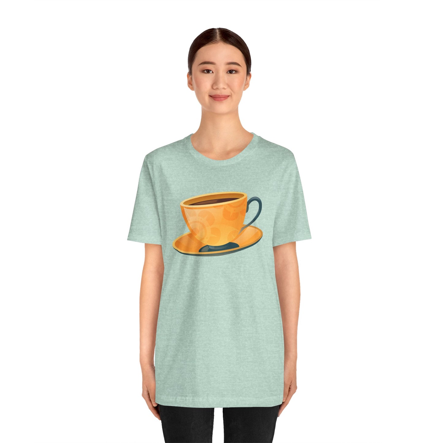 Unisex Jersey Short Sleeve Tee - Elegant British Tea Cup - Classic Tea Time Style