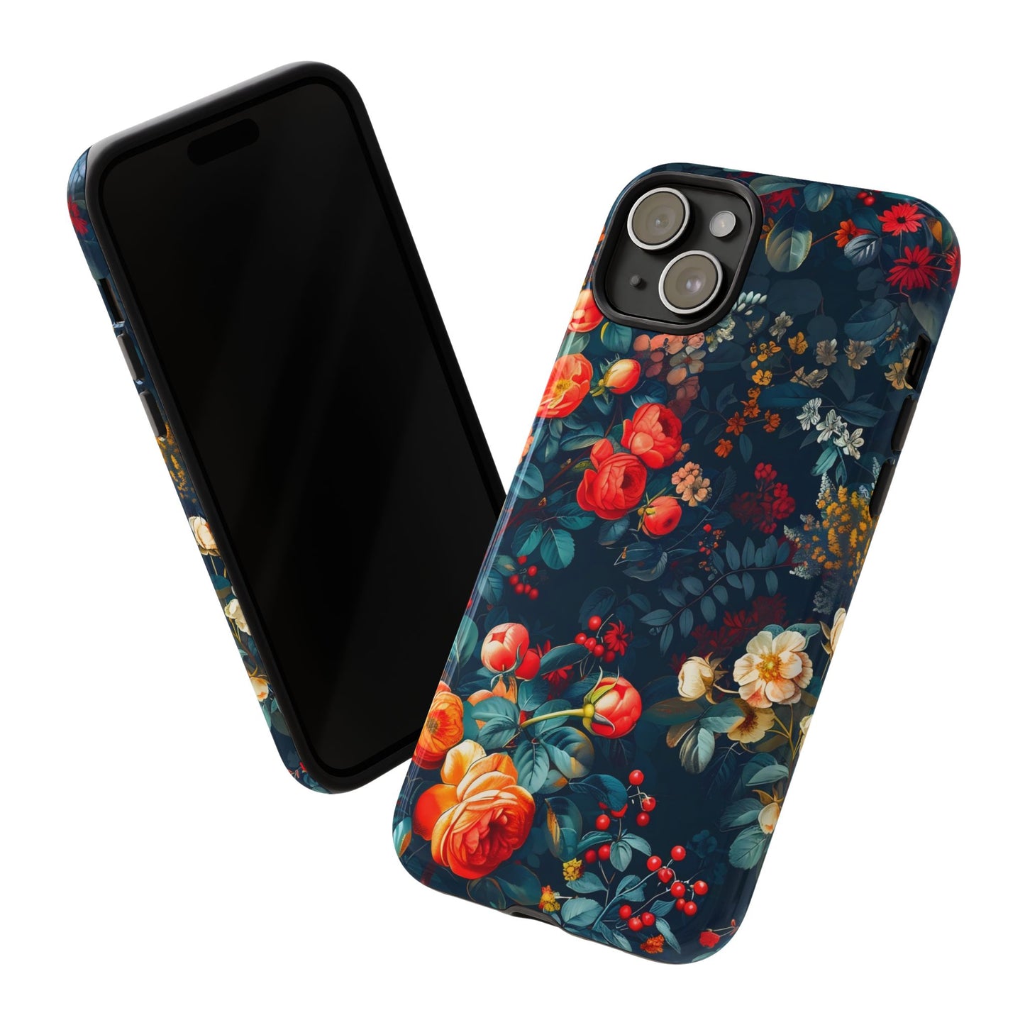 Floral Phone Case - Tough Cases, iPhone Protection, Elegant Floral Design, Gift for Her, Stylish Tech Accessory