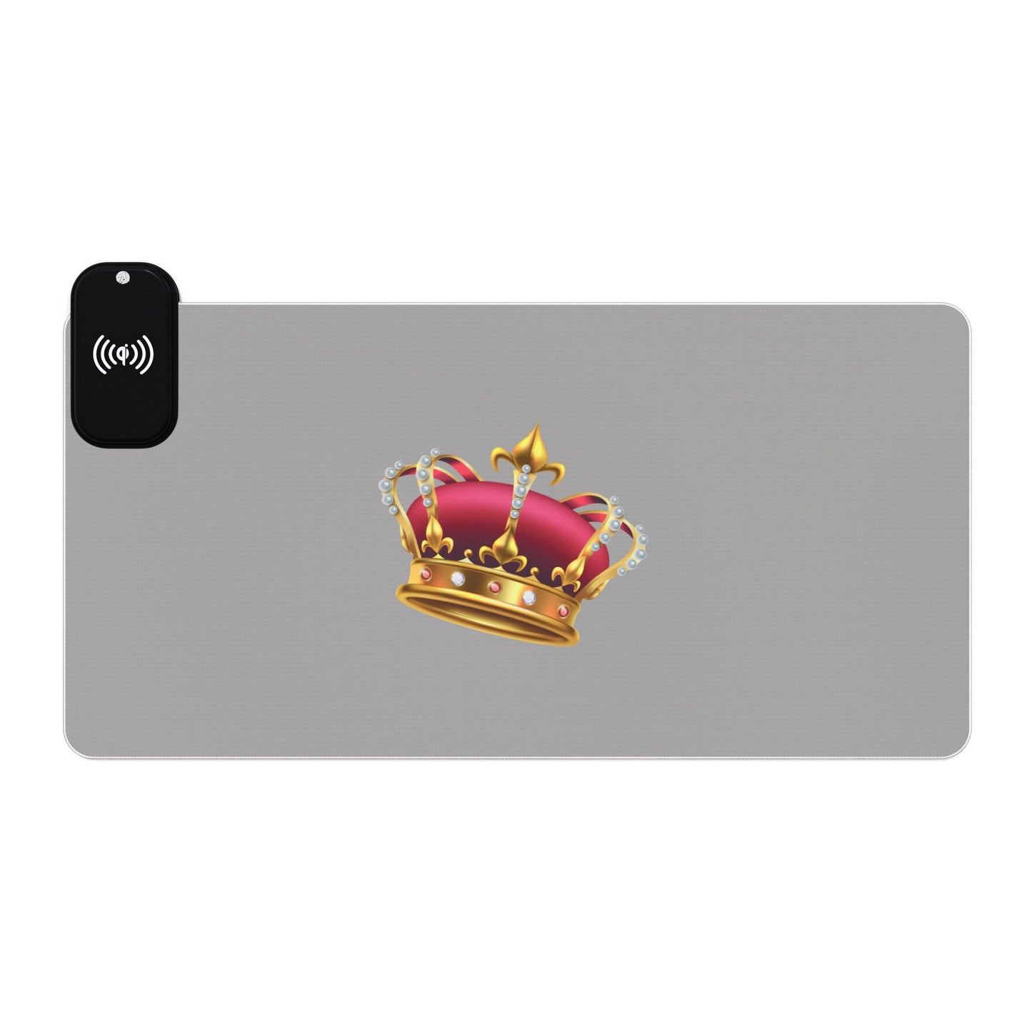Royal Crown Icon - LED Gaming Mouse Pad with Wireless Charging, Ideal for Gamers, Desk Accessories, Gift for Gaming Enthusiasts, Home Office Setup, LED Decor