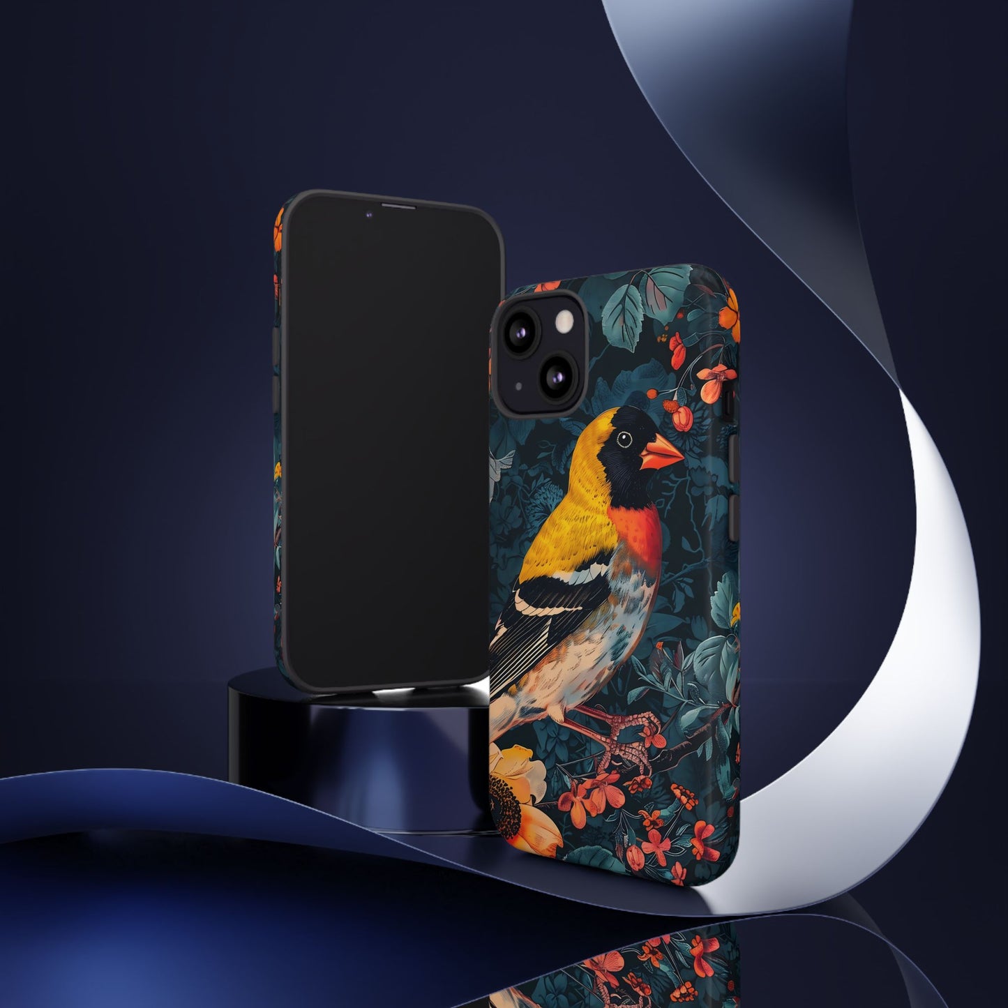 Colorful Bird Phone Case, Floral Phone Cover, Tough Phone Protector, Nature Lover Gift, Botanical Case, Unique Mobile Accessory