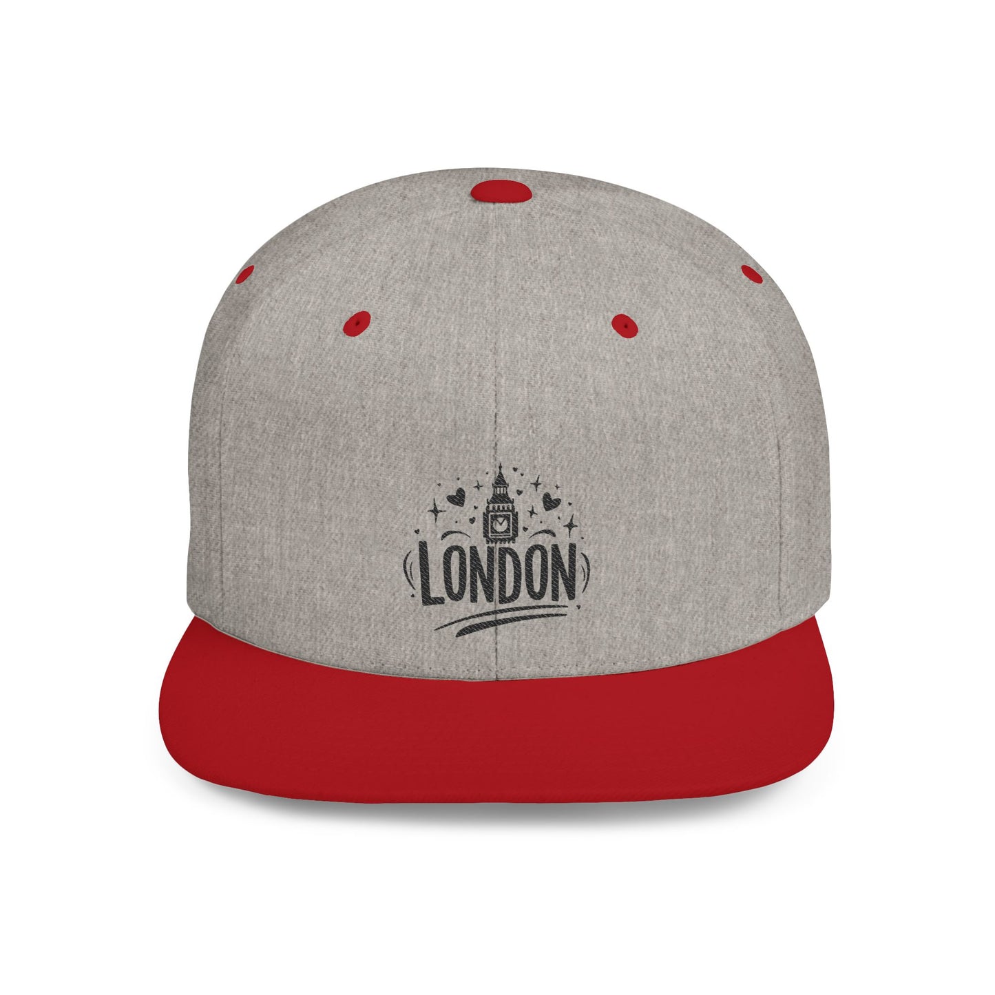 London Graphic Flat Bill Snapback Hat | Trendy Urban Style Cap, Streetwear Accessory, Gift for Him/Her, Travel Souvenir, Fashion Statement